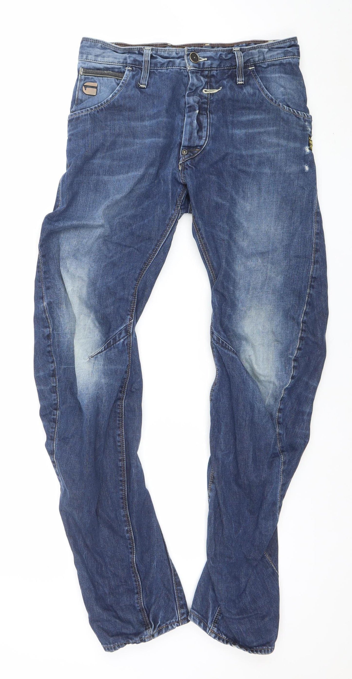 Mens UK Size 29 G-Star Relaxed Fit Tapered Blue Jeans