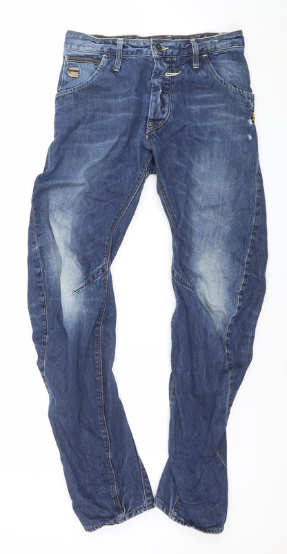 Mens UK Size 29 G-Star Relaxed Fit Tapered Blue Jeans
