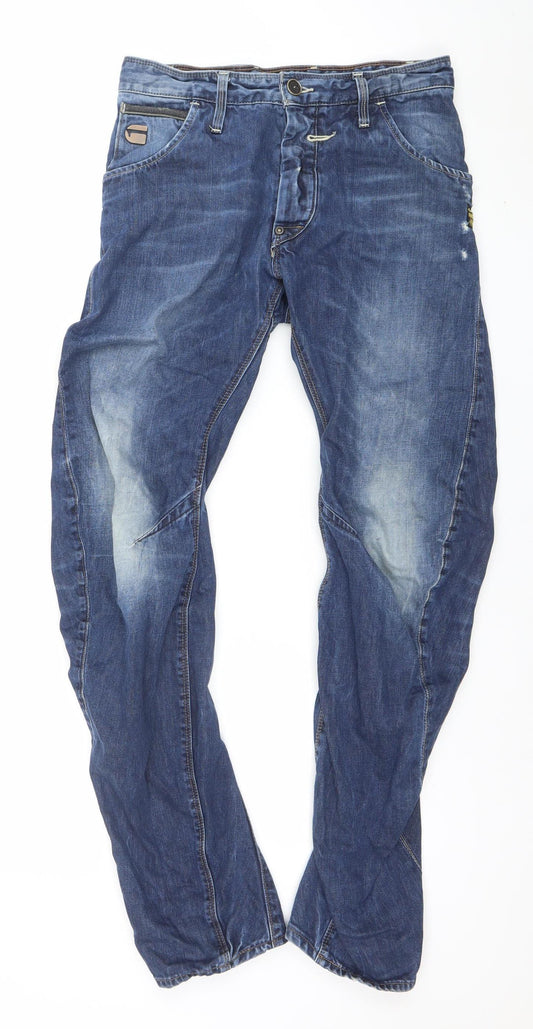 Mens UK Size 29 G-Star Relaxed Fit Tapered Blue Jeans