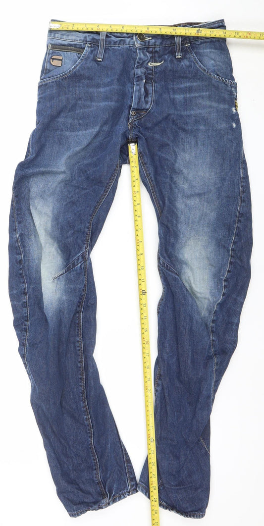 Mens UK Size 29 G-Star Relaxed Fit Tapered Blue Jeans