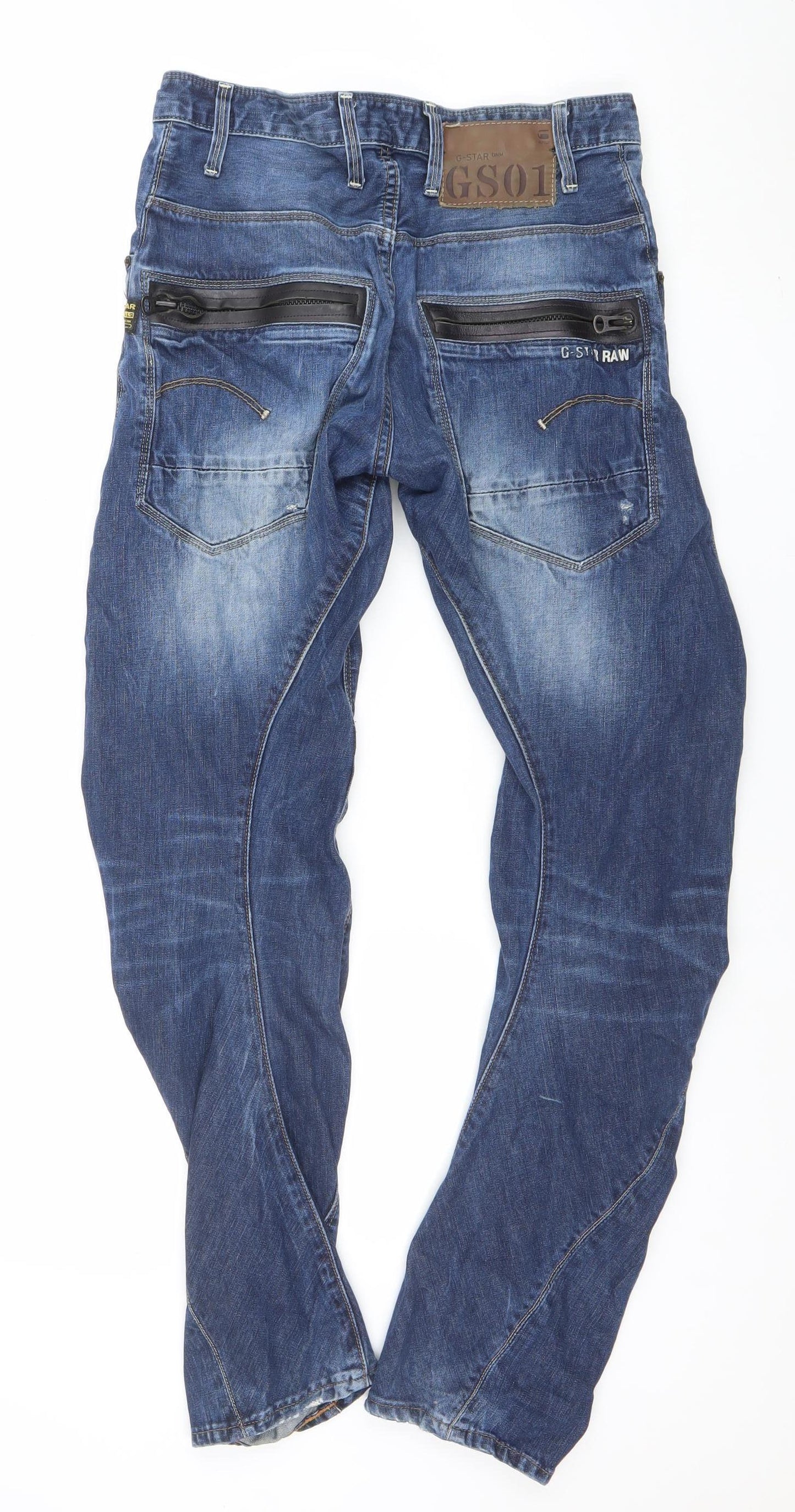 Mens UK Size 29 G-Star Relaxed Fit Tapered Blue Jeans