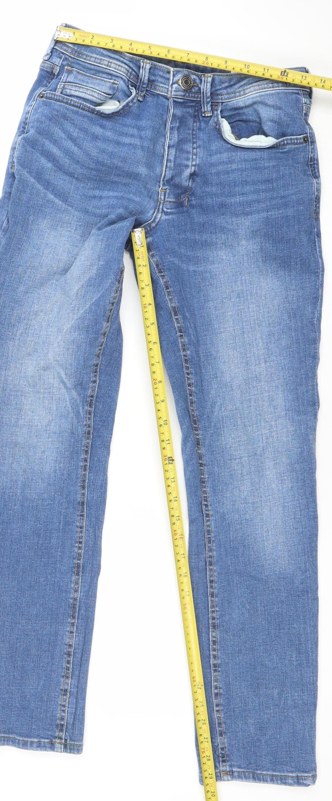 Mens UK Size M Denim Co Regular Fit Straight Blue Jeans