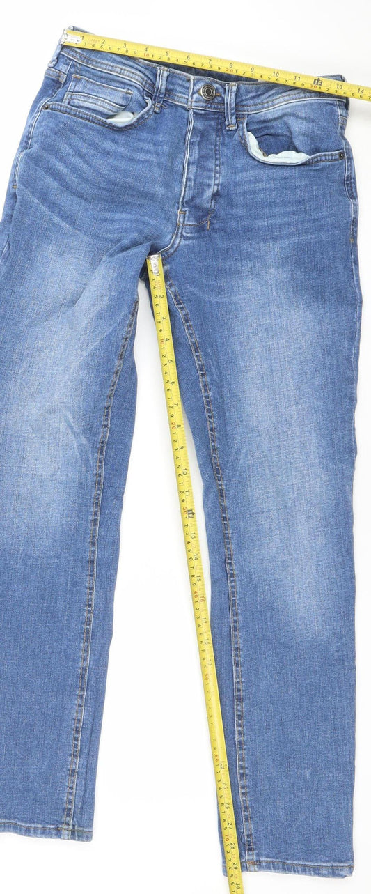 Mens UK Size M Denim Co Regular Fit Straight Blue Jeans