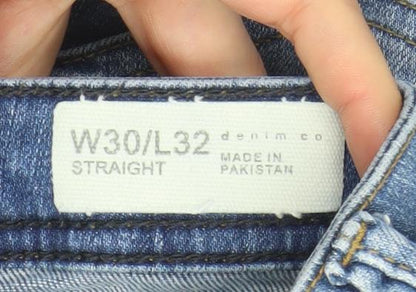 Mens UK Size M Denim Co Regular Fit Straight Blue Jeans