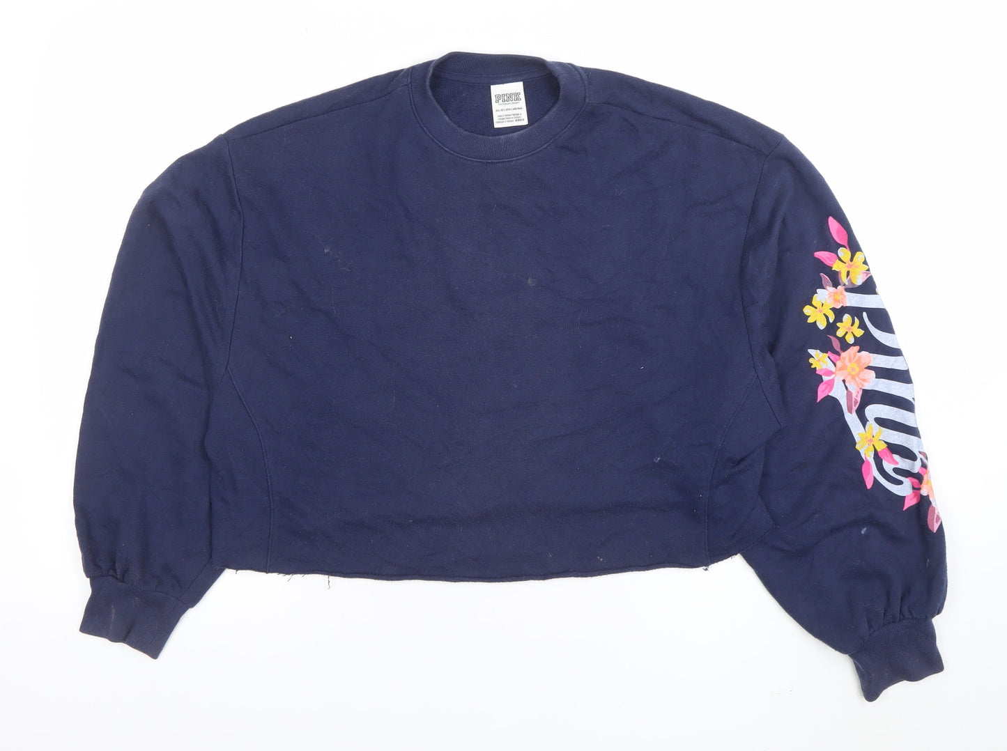 Womens UK Size XS Victoria’s Secret PINK Blue Pullover Sweatshirt