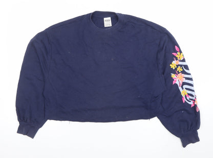 Womens UK Size XS Victoria’s Secret PINK Blue Pullover Sweatshirt
