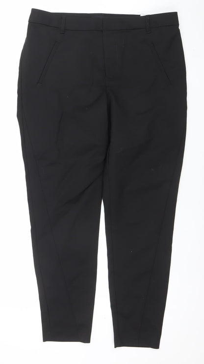 Womens UK Size L VERO MODA Slim Fit Business Casual Workwear Black Trousers
