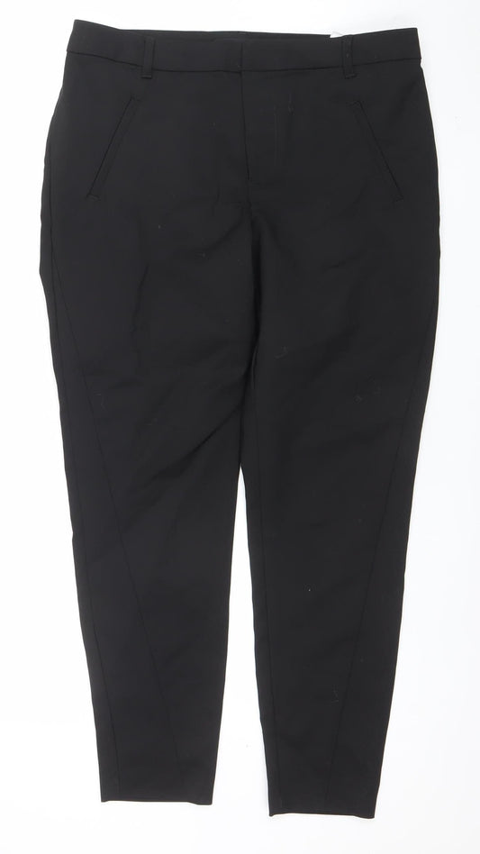 Womens UK Size L VERO MODA Slim Fit Business Casual Workwear Black Trousers