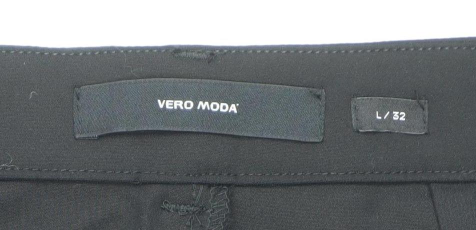 Womens UK Size L VERO MODA Slim Fit Business Casual Workwear Black Trousers