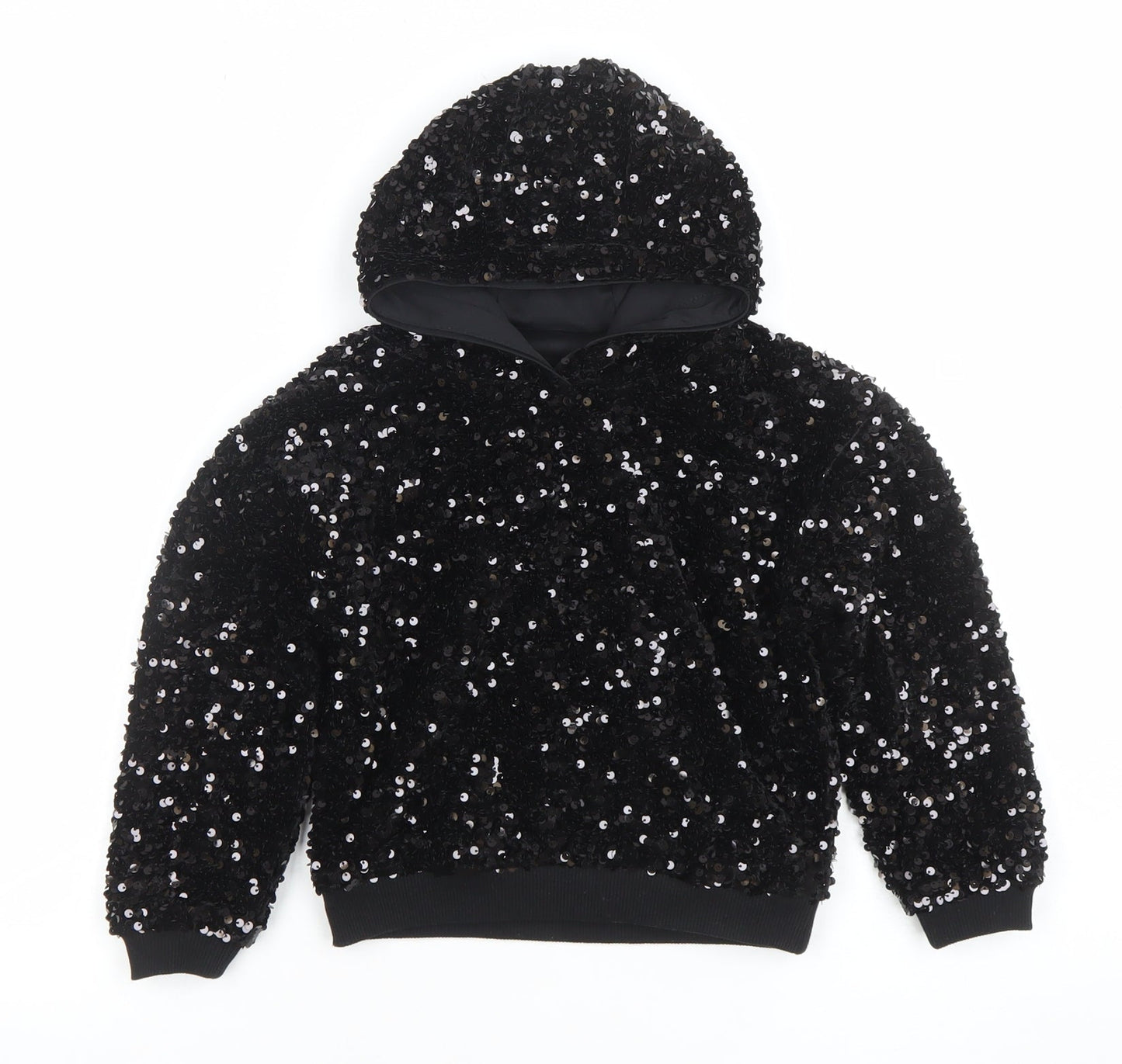 Girls UK Size 4-5 Years Dunnes Stores Black Pullover Hoodie