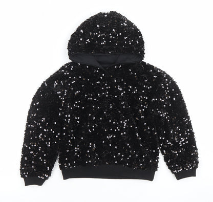 Girls UK Size 4-5 Years Dunnes Stores Black Pullover Hoodie