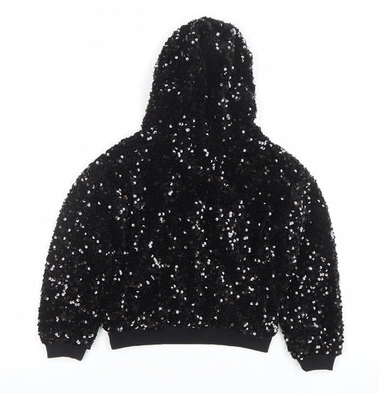 Girls UK Size 4-5 Years Dunnes Stores Black Pullover Hoodie