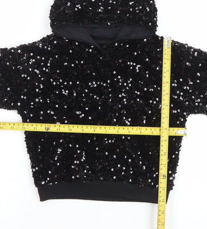 Girls UK Size 4-5 Years Dunnes Stores Black Pullover Hoodie