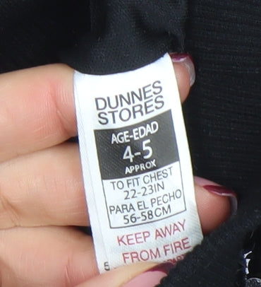 Girls UK Size 4-5 Years Dunnes Stores Black Pullover Hoodie