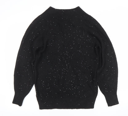 F&F Women's Black Sequin V-Neck Pullover Jumper XS