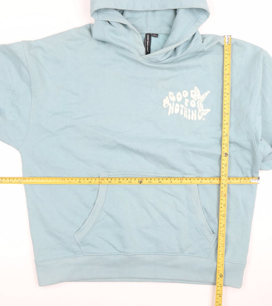 Womens UK Size S Good For Nothing Blue Pullover Hoodie