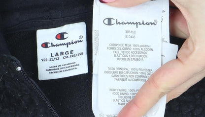 Girls UK Size L Champion Black Pullover Hoodie