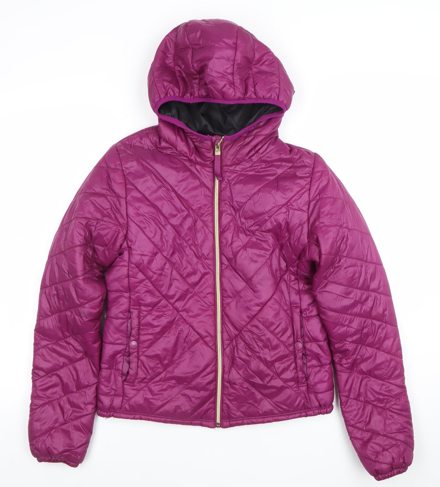 Girls UK Size 8 Years Bershka Purple Puffer Jacket