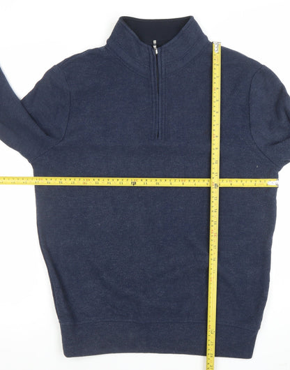 Mens UK Size M Mistral Clothing Co. Blue Henley Sweatshirt