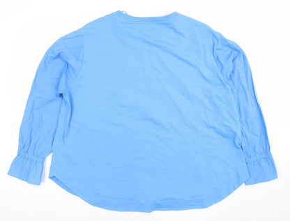 Womens UK Size XL Carolyn Donnelly The Edit Blue Jersey T-Shirt
