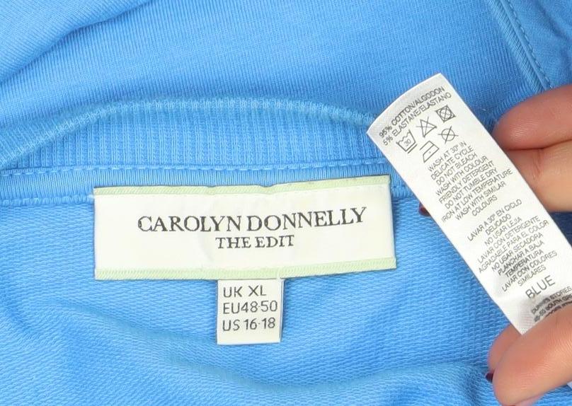 Womens UK Size XL Carolyn Donnelly The Edit Blue Jersey T-Shirt
