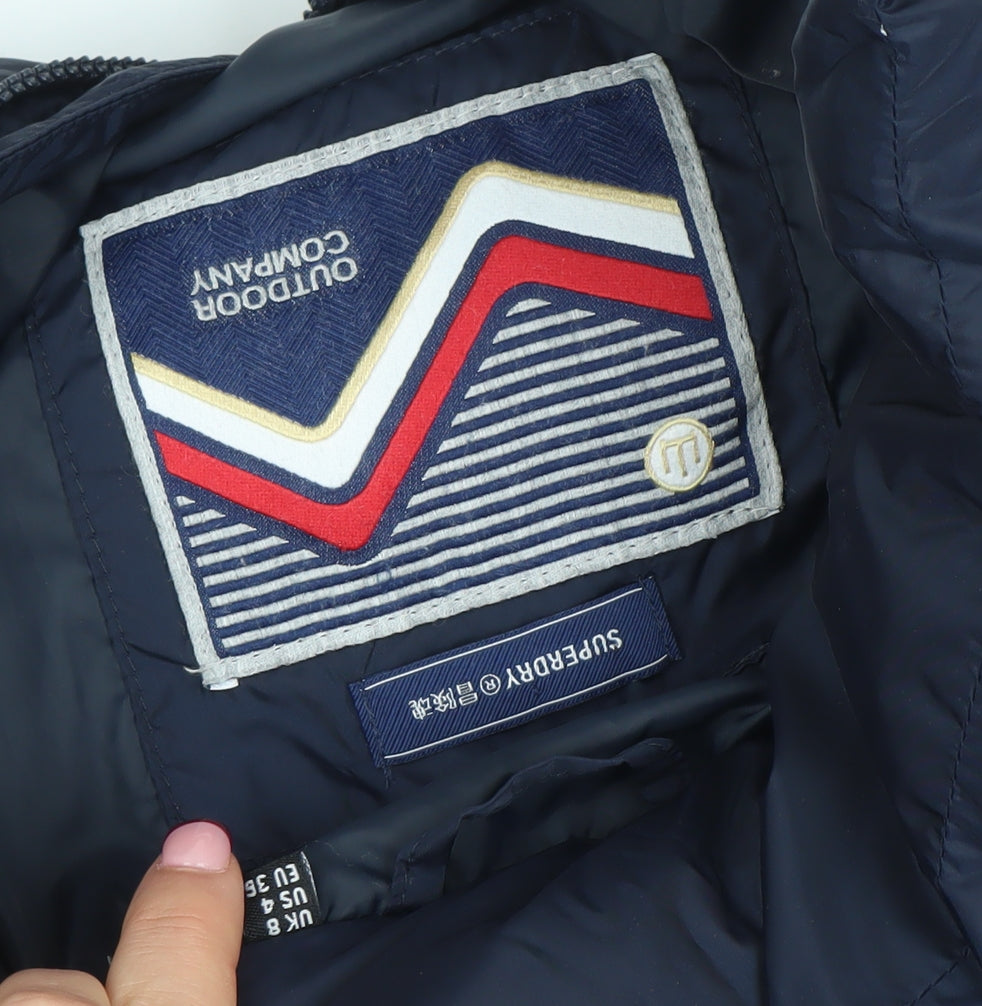 Womens UK Size 8 Superdry Blue Puffer Jacket