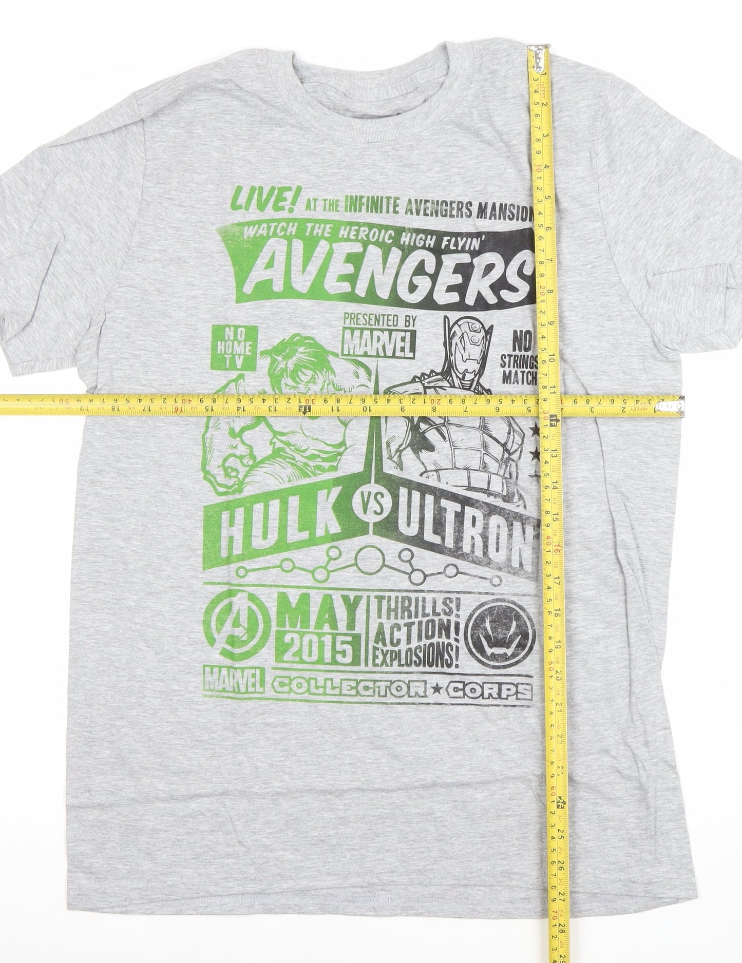 Mens UK Size M Marvel Grey  T-Shirt