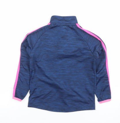 O’Neills Girls Blue Pink 1/4 Zip Long Sleeve Sports Top Age 3-4 Years