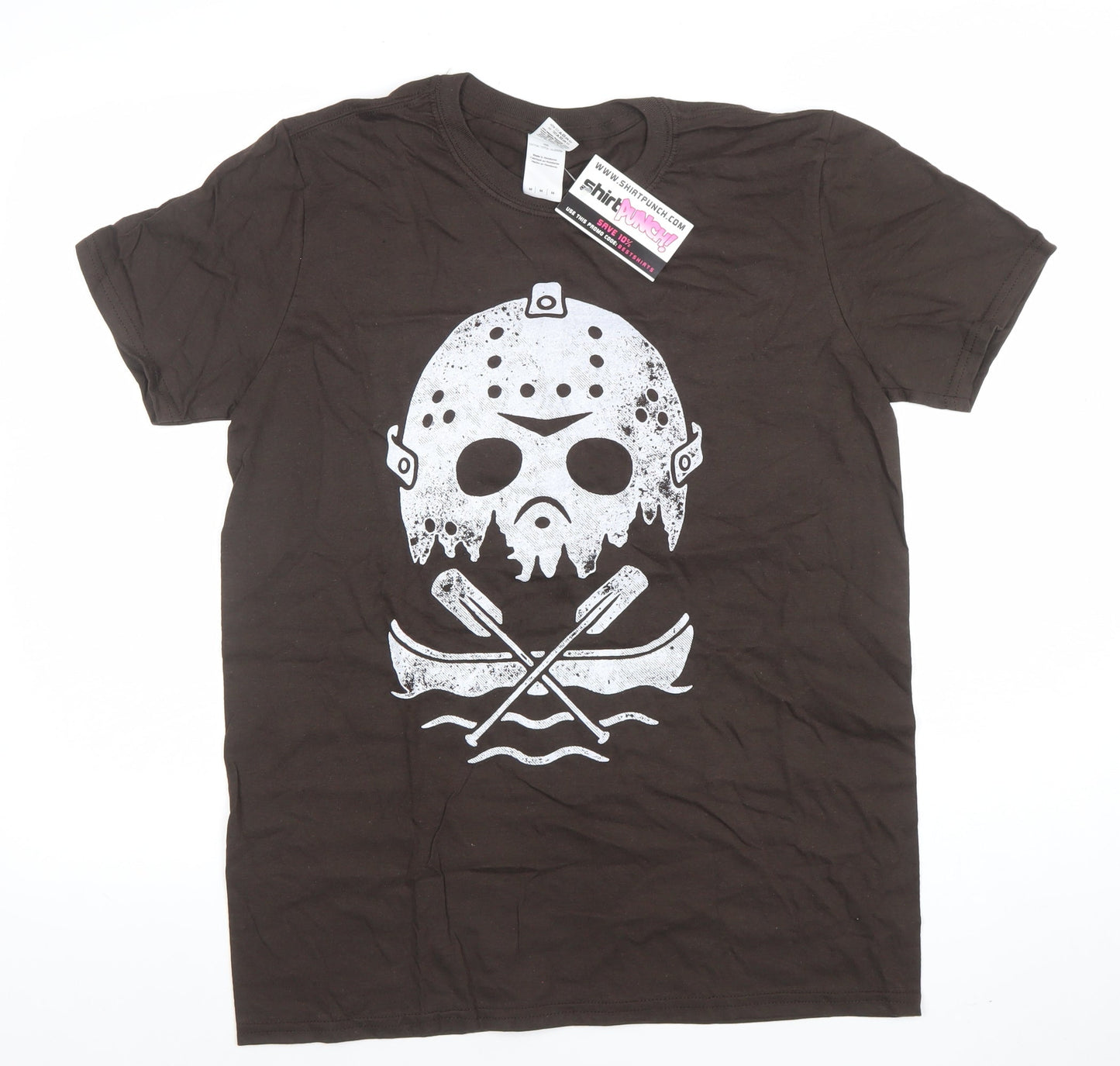 Gildan Softstyle Men's Brown Horror Graphic T-Shirt M