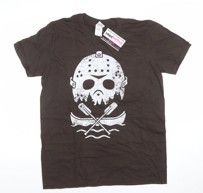 Gildan Softstyle Men's Brown Horror Graphic T-Shirt M