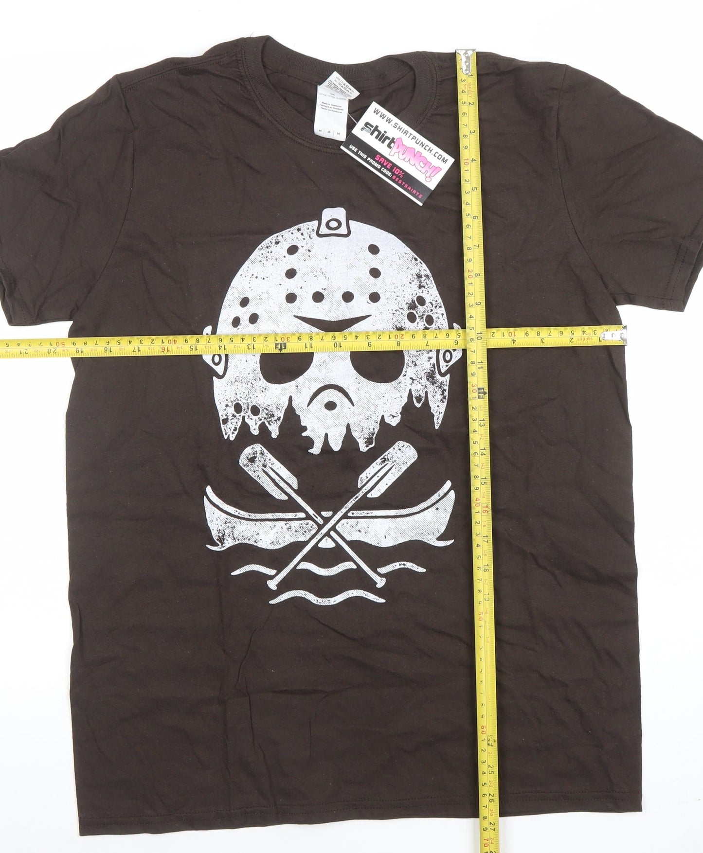 Gildan Softstyle Men's Brown Horror Graphic T-Shirt M