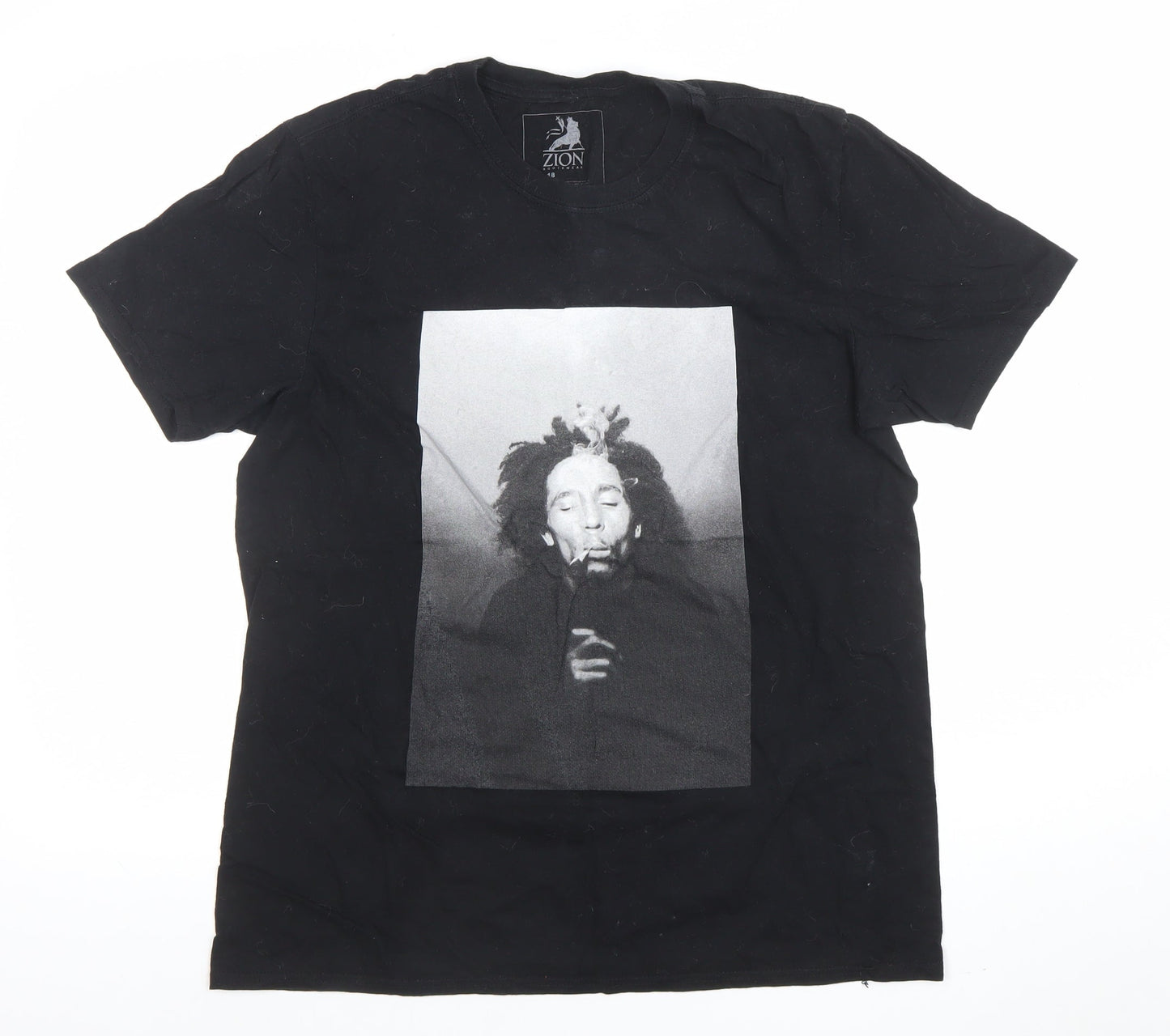 Womens UK Size 18 Zion Rootswear Black Basic T-Shirt