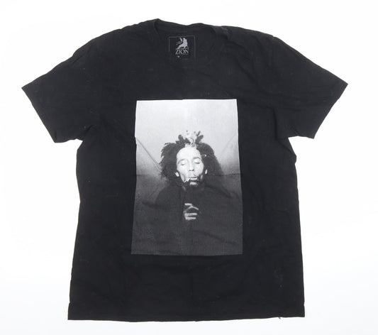 Womens UK Size 18 Zion Rootswear Black Basic T-Shirt