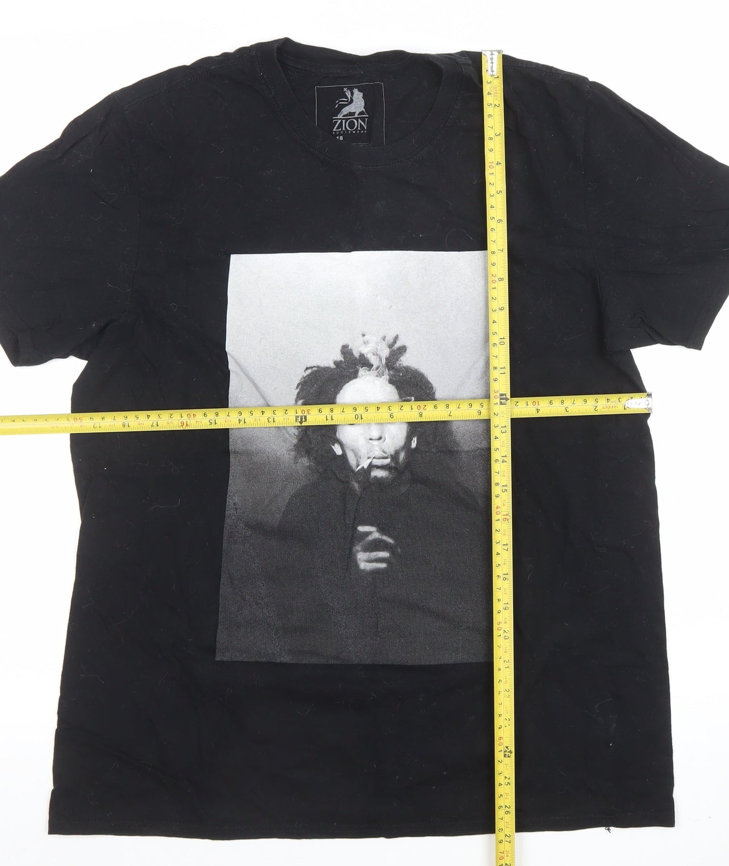 Womens UK Size 18 Zion Rootswear Black Basic T-Shirt