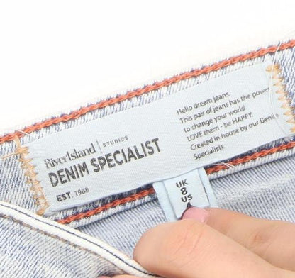 Womens UK Size 8 River Island Slim Fit Skinny Blue Jeans