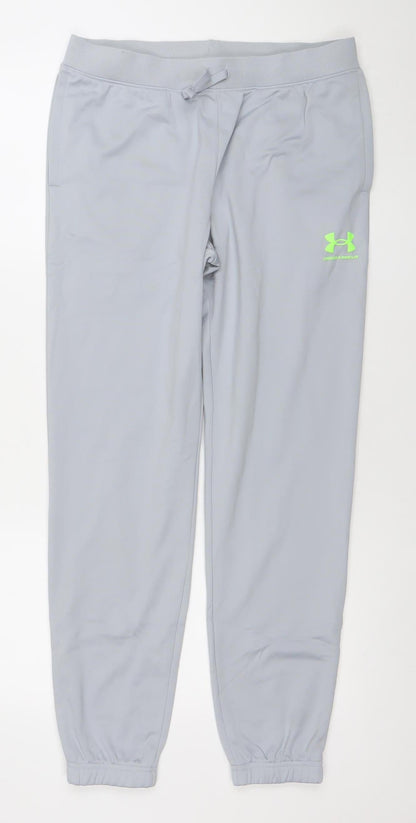 Under Armour Boys Grey XL Jogger Trousers Stretch Quick Dry Activewear