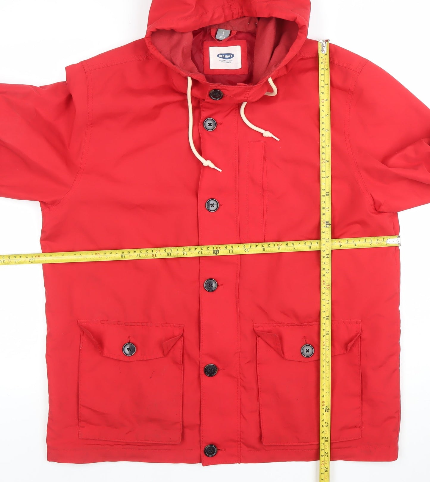 Womens UK Size L Old Navy Red Parka Coat