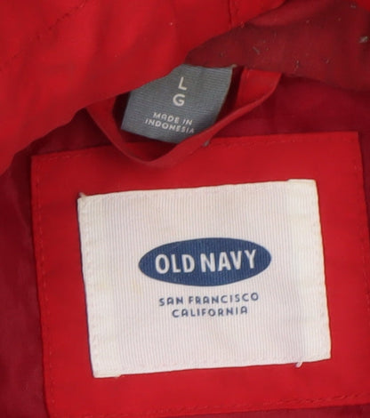 Womens UK Size L Old Navy Red Parka Coat