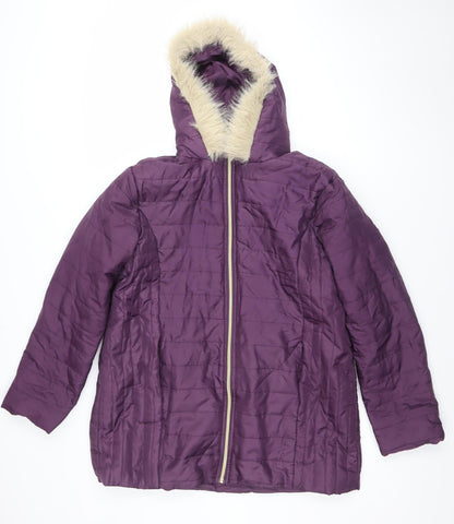 Womens UK Size M nathalie andersen Purple Puffer Jacket