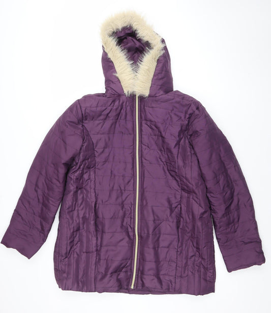 Womens UK Size M nathalie andersen Purple Puffer Jacket
