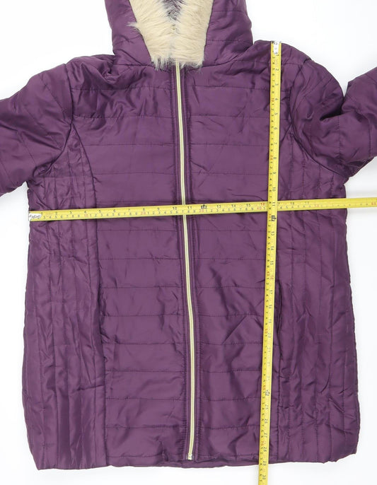 Womens UK Size M nathalie andersen Purple Puffer Jacket