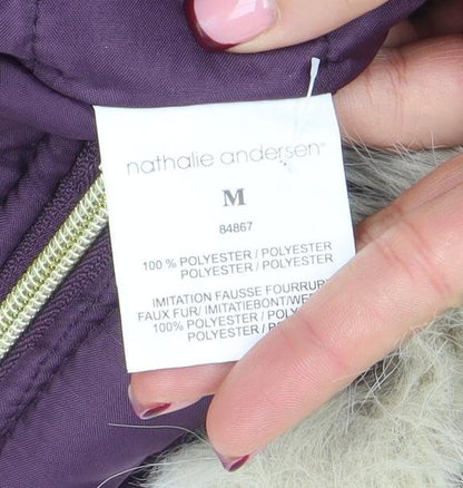 Womens UK Size M nathalie andersen Purple Puffer Jacket