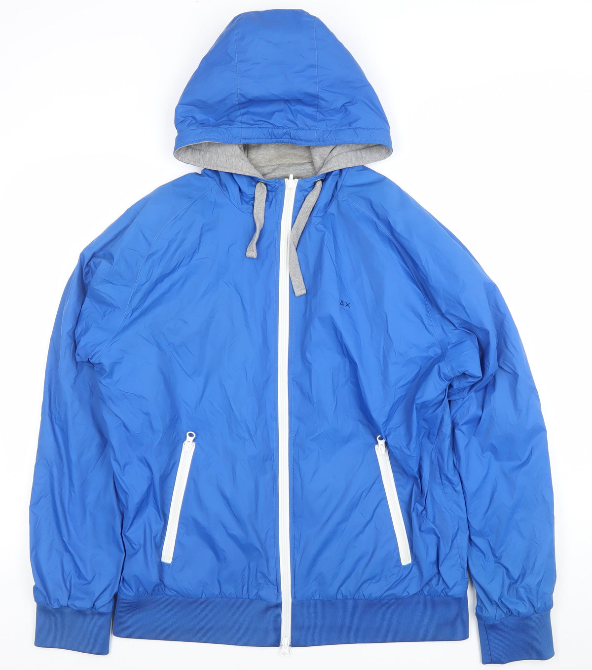 Mens UK Size XL SUN68 Blue Windbreaker Coat