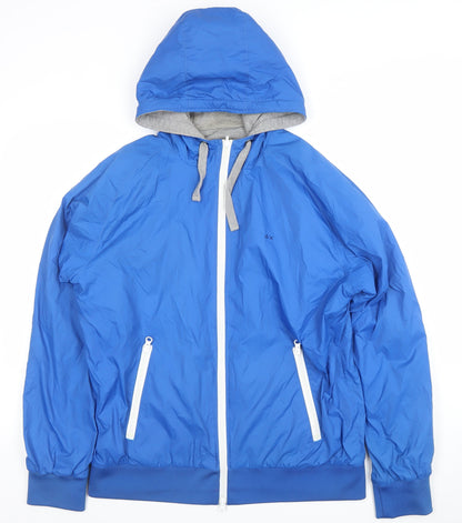 Mens UK Size XL SUN68 Blue Windbreaker Coat