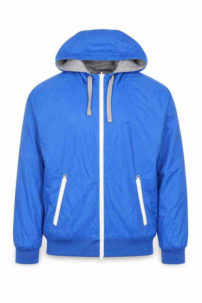 Mens UK Size XL SUN68 Blue Windbreaker Coat