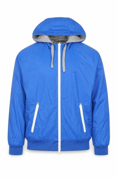 Mens UK Size XL SUN68 Blue Windbreaker Coat