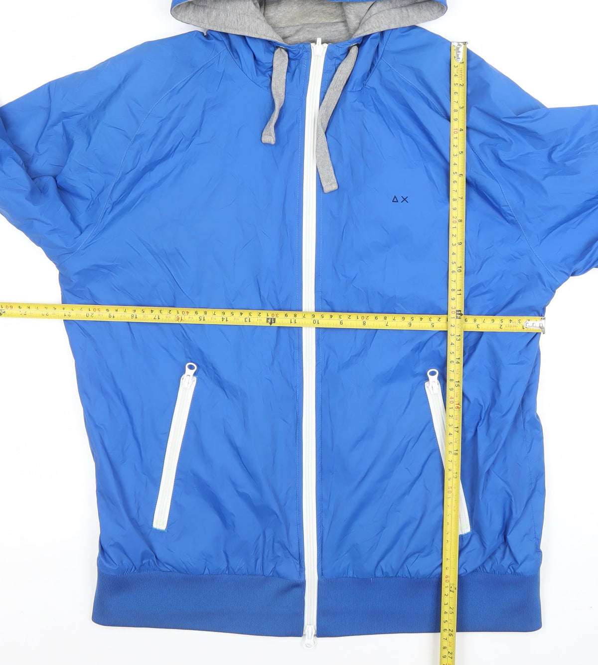Mens UK Size XL SUN68 Blue Windbreaker Coat