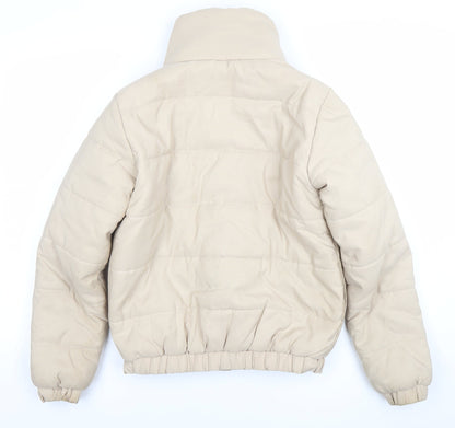 Womens UK Size 8 Boohoo Beige Puffer Jacket