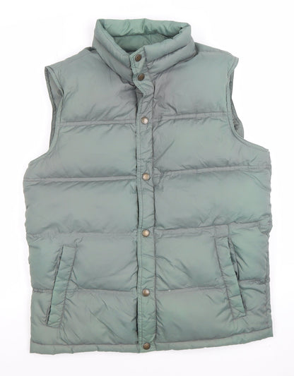 Mens UK Size S Lands' End Green Puffer Jacket