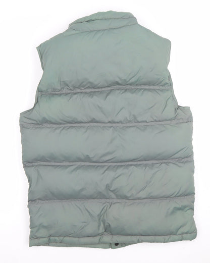 Mens UK Size S Lands' End Green Puffer Jacket